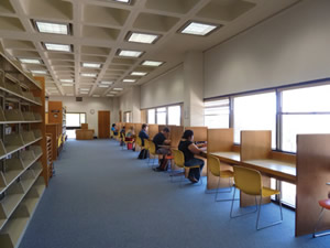 campus library interior with natural light