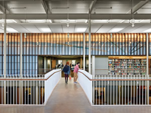 acadmic library interior bridge
