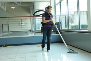 cleaning the floors