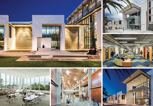 University of California, Santa Barbara: Davidson Library interior and exterior images