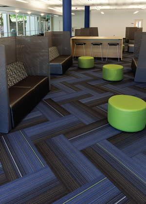 carpet flooring with zigzag pattern