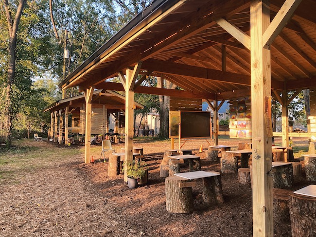 Outdoor learning pavilion at Linden Waldorf School in Nashville, TN. 