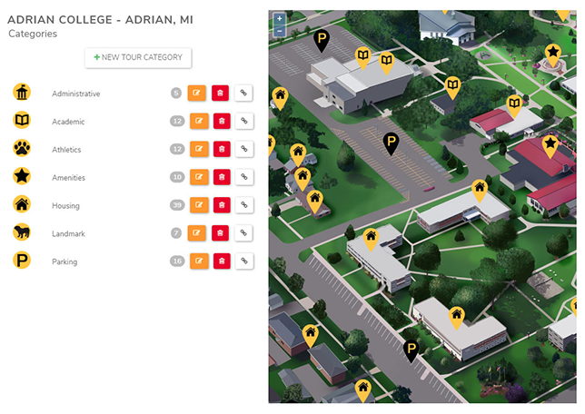 NuCloud interactive campus maps and virtual tours