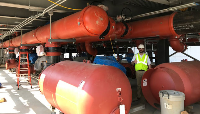 Inside a university chiller plant