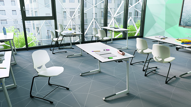 The JUMPER chair family emphasizes ergonomic design for active sitting in educational and corporate spaces. The chairs’ shape helps support correct back posture while encouraging natural movement. 