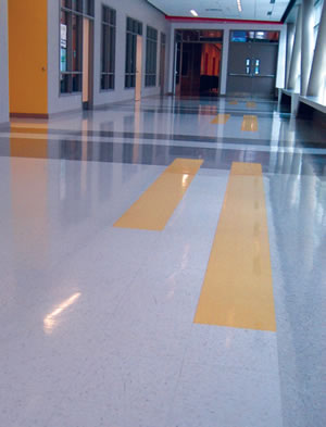 School hallway flooring