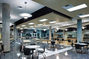School cafeteria eating area