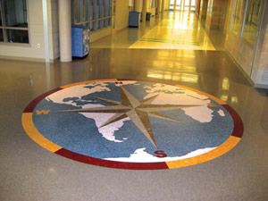 school hallway flooring