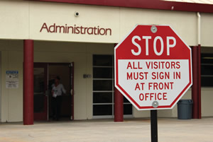 stop at administration sign