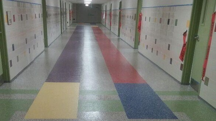 Epoxy flooring at school in Texas.
