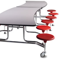 Mobile Folding Cafeteria Tables