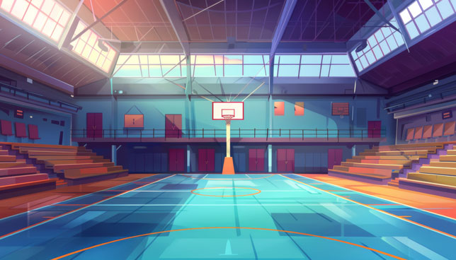 abstract illustration of school gym