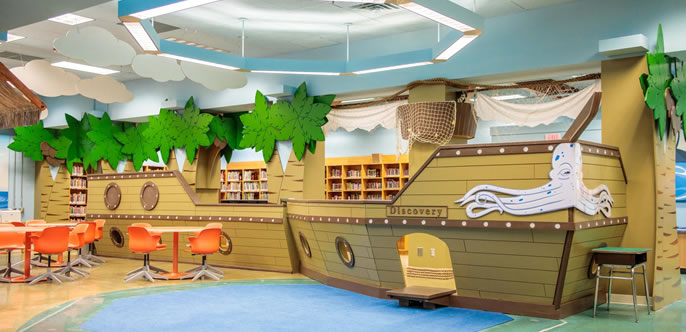 Classroom designed as a pirate ship